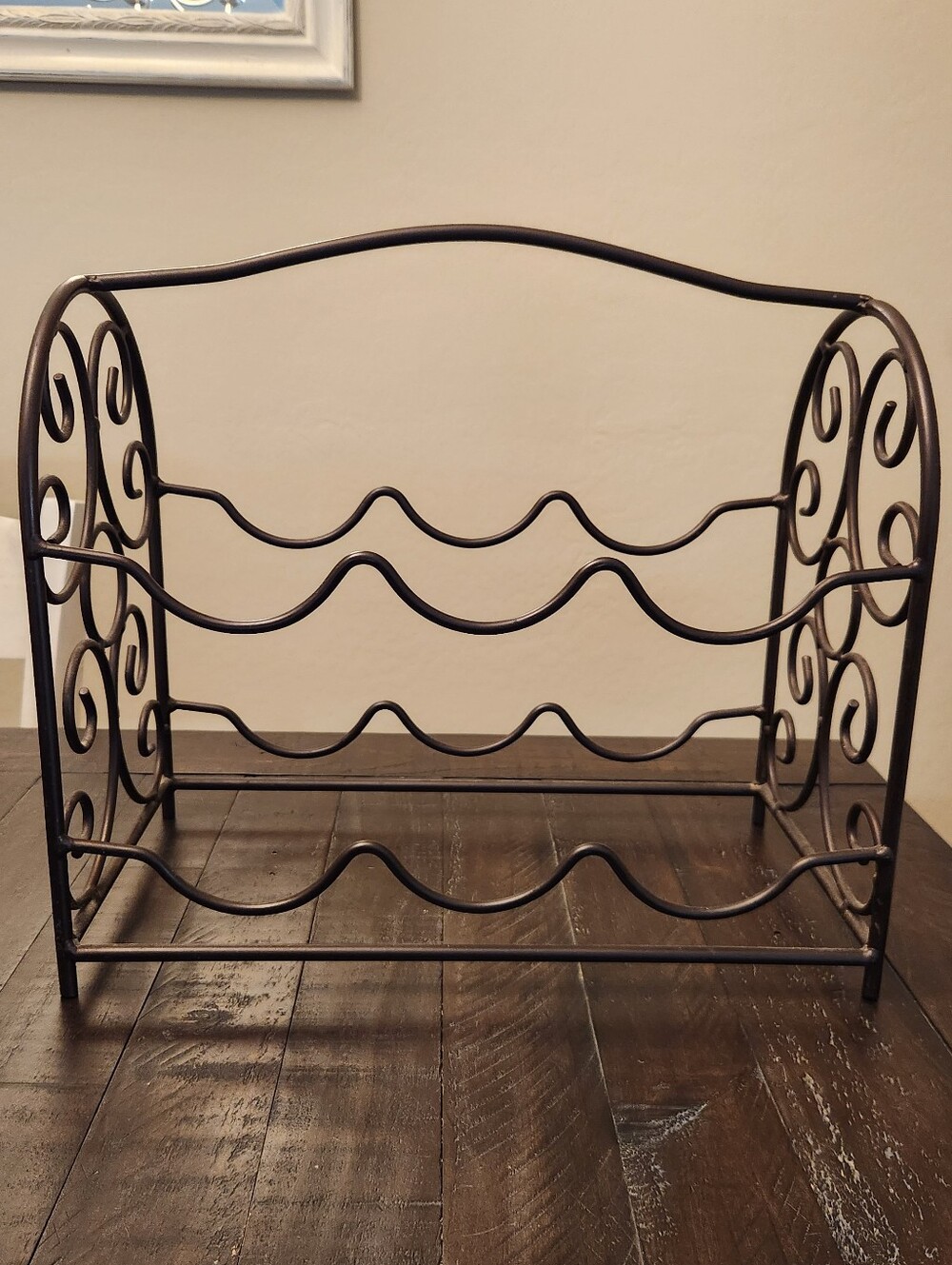 Rustic Wrought Iron Countertop Wine Rack - Picture 2 of 4